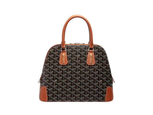Goyard Goyard Vendôme Pm Bag In Goyardine Canvas And Chevroches Calfskin Black Tan Brown - view 1