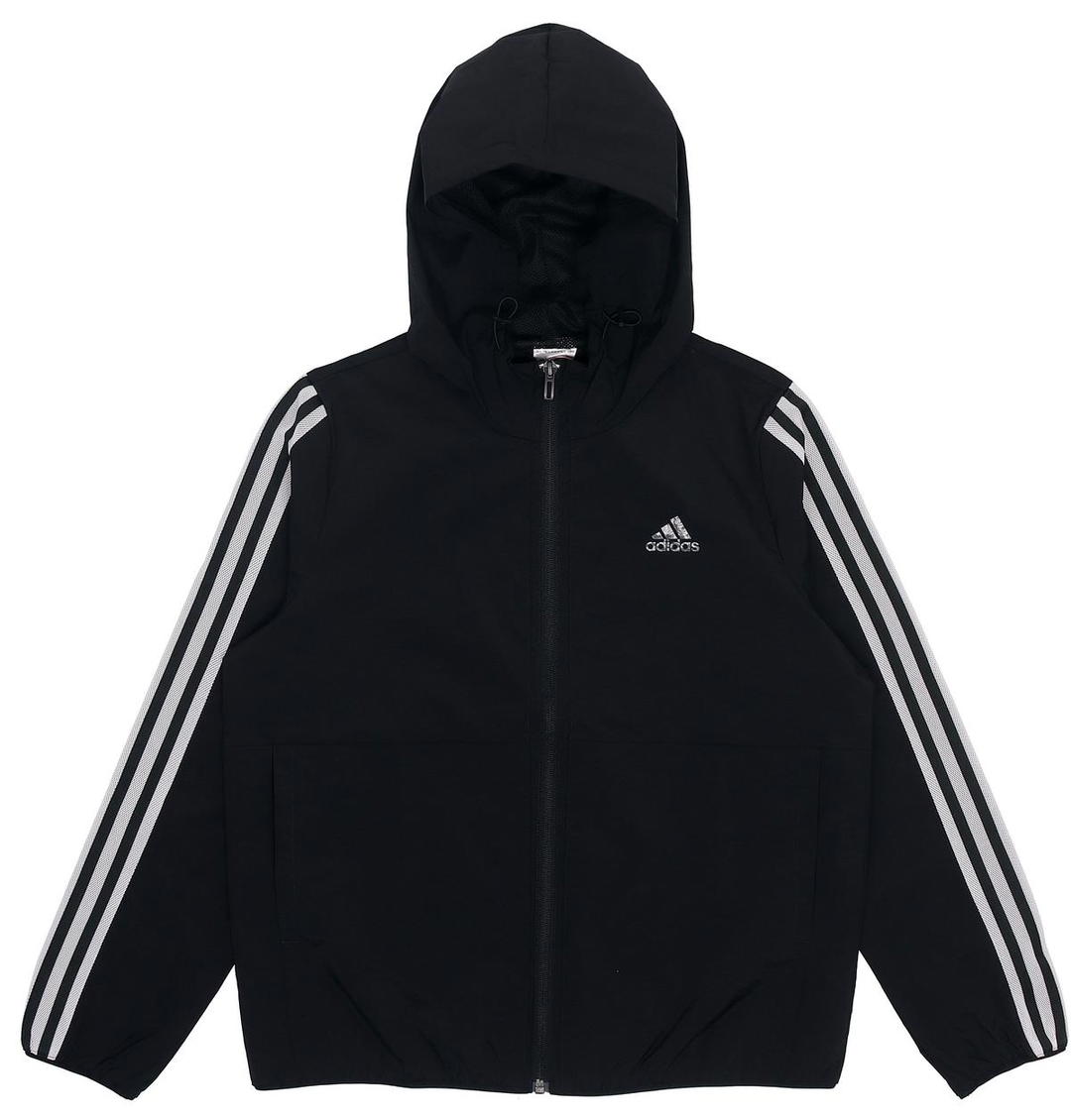 adidas Adidas Classic Stripe Woven Hooded Jacket Women's Black