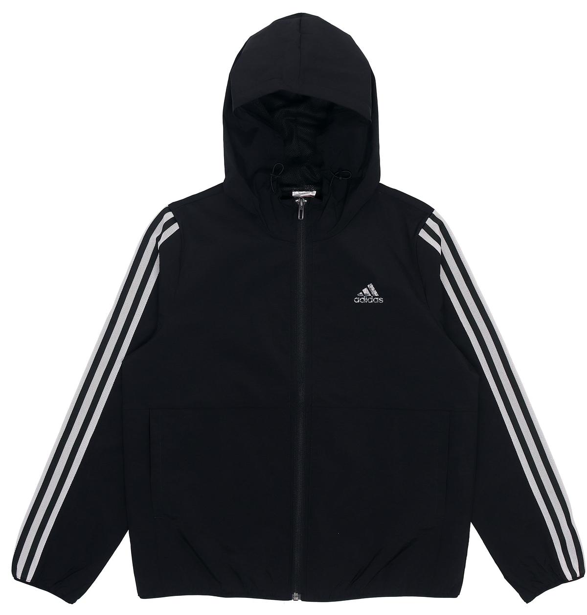 adidas Adidas Classic Stripe Woven Hooded Jacket Women's Black