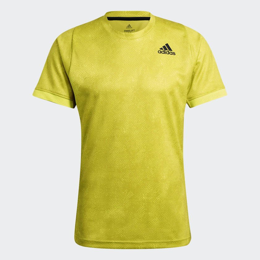 adidas adidas Tennis Freelift Printed Primeblue Tee Yellow