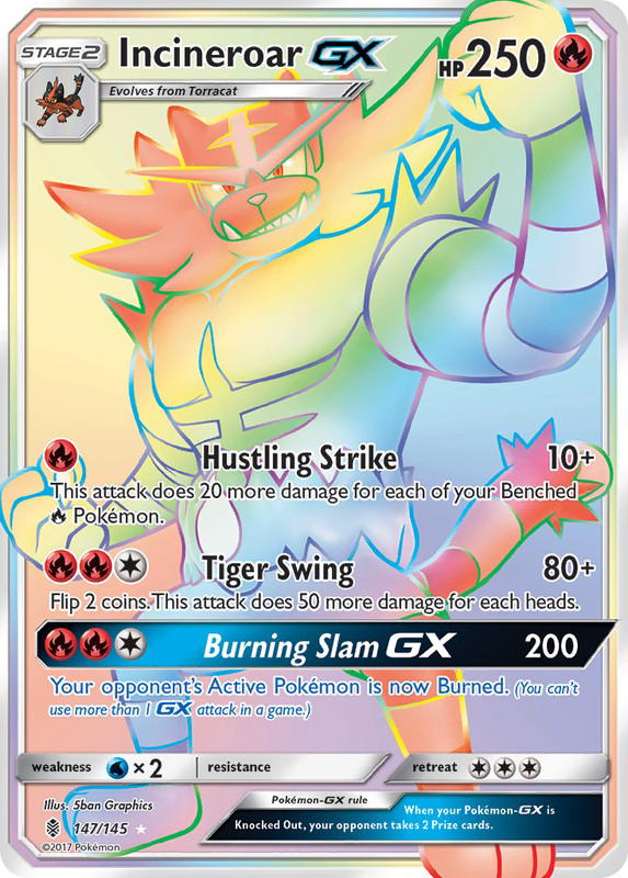 Pokemon Pokemon Incineroar-GX HR [GRI 147/145] Sun & Moon "Guardians Rising" (EN)