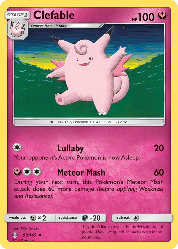 Pokemon Pokemon Clefable U [GRI 89/145] Sun & Moon "Guardians Rising" [ReverseHolo] (EN)