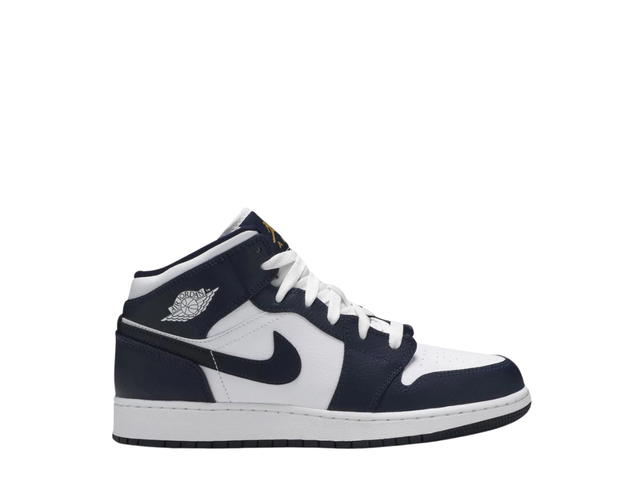 Jordan (GS) Jordan 1 Mid White Metallic Gold Obsidian - view 1