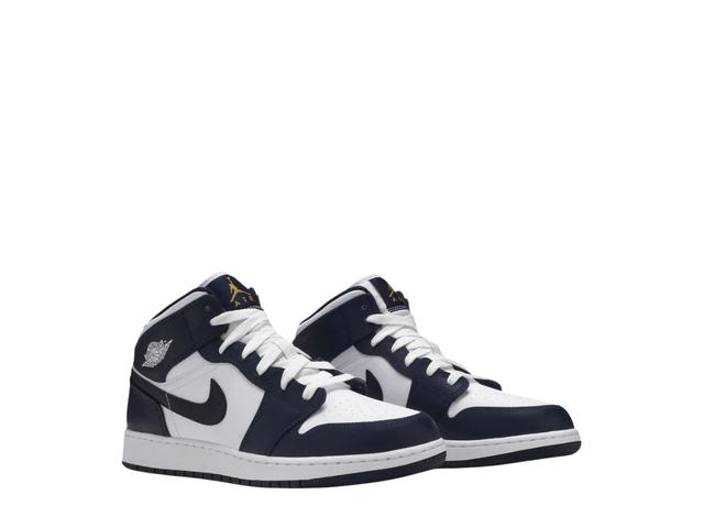 Jordan (GS) Jordan 1 Mid White Metallic Gold Obsidian - view 3
