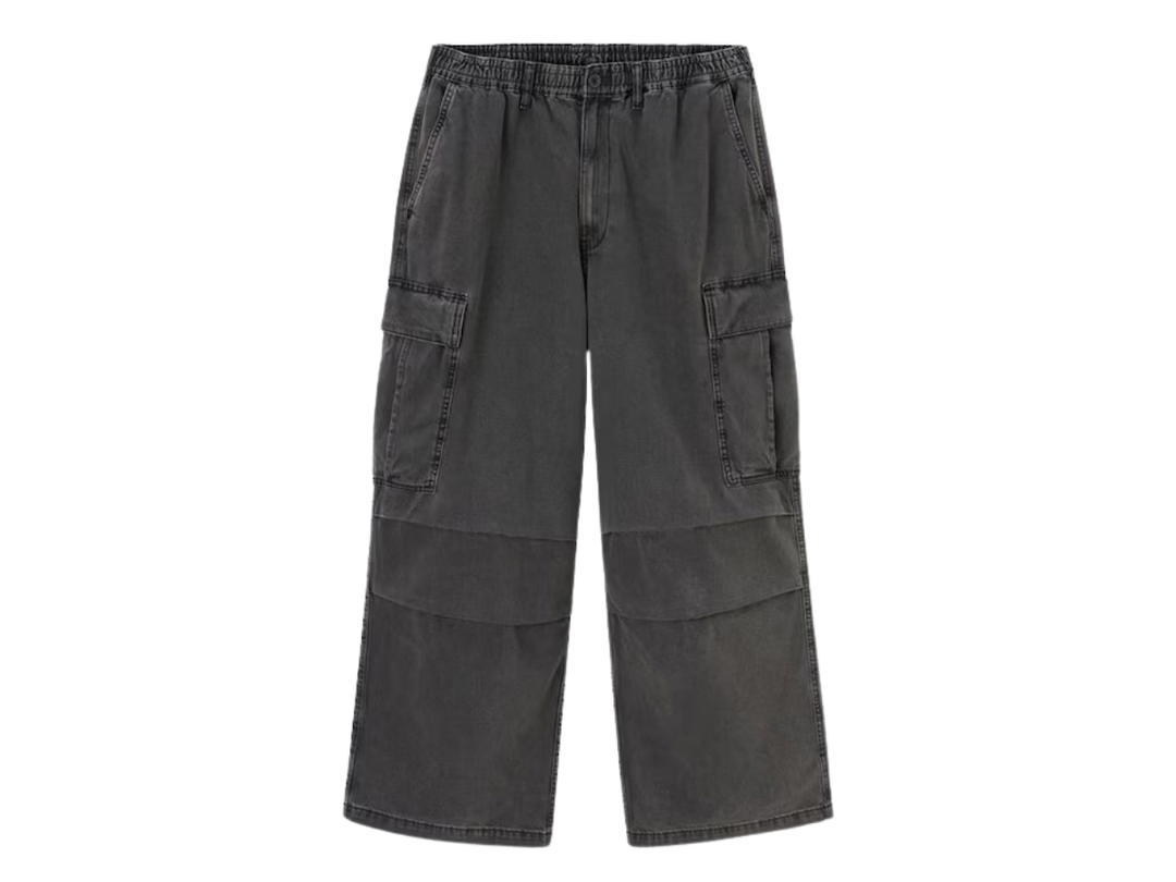 GU Gu Denim Super Wide Cargo Pant Dark Gray