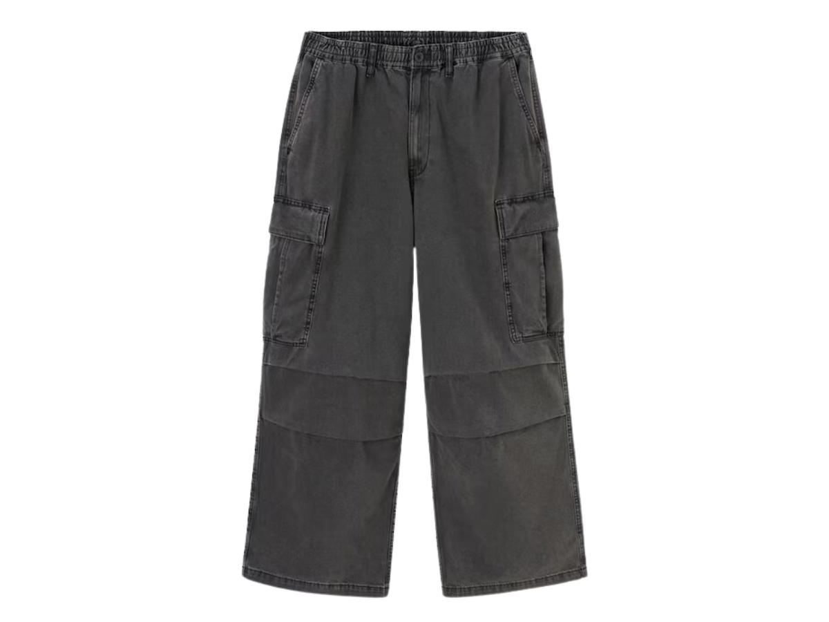 GU Gu Denim Super Wide Cargo Pant Dark Gray