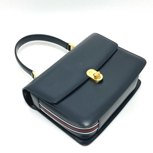 Gucci GUCCI 000.109.0121 Turn Lock sideline vintage Hand Bag Leather Navy - view 5