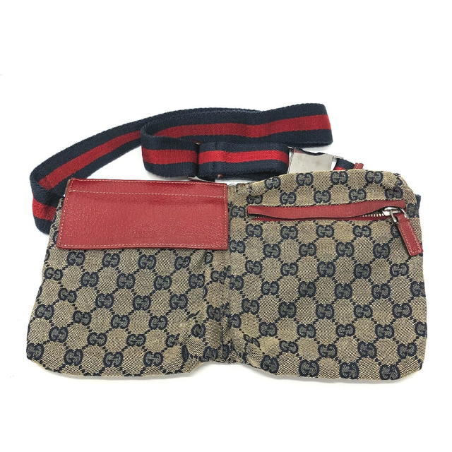 Gucci GUCCI 28566 GG/logo body bag Bag Waist Pouch GGCanvas/Leather Red/SilverHardware - view 1