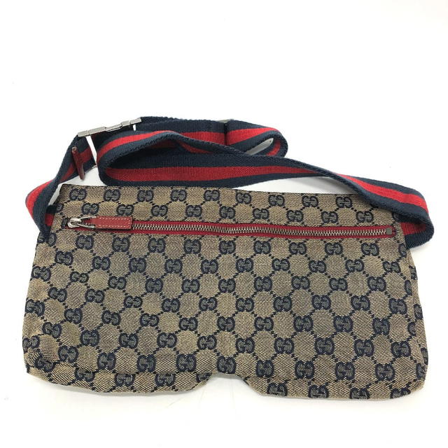 Gucci GUCCI 28566 GG/logo body bag Bag Waist Pouch GGCanvas/Leather Red/SilverHardware - view 2