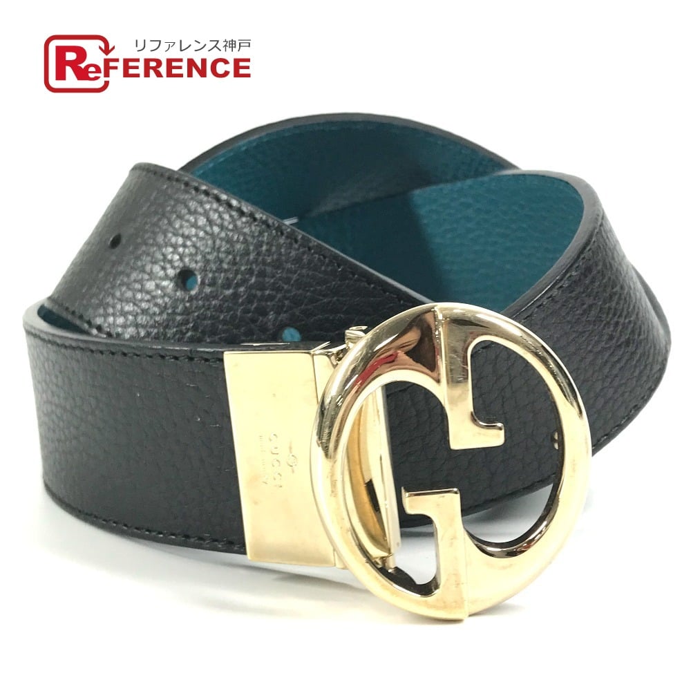 Gucci GUCCI 450000 Double G GG logo Belt buckle for bottoms belt Leather Black/blue