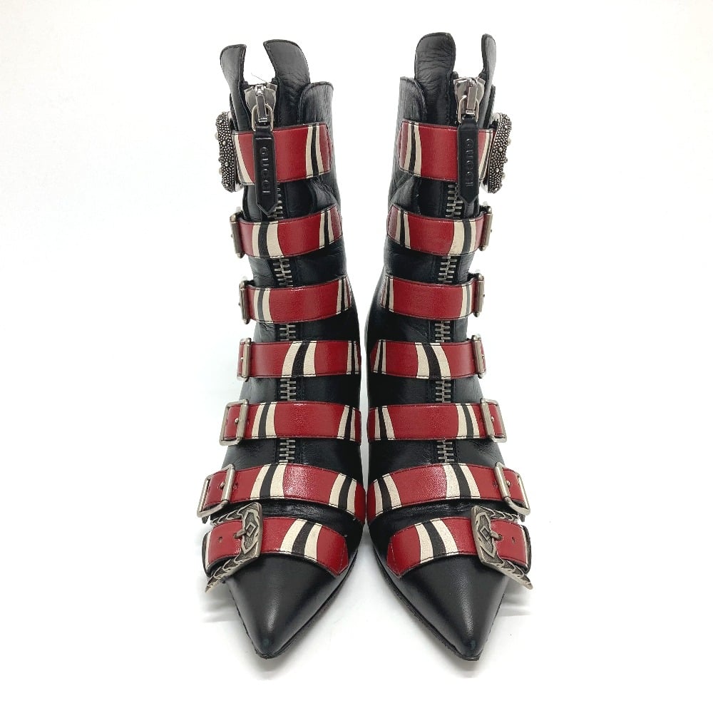Gucci GUCCI 452915 King Snake Dionysus boots Leather Red x Black