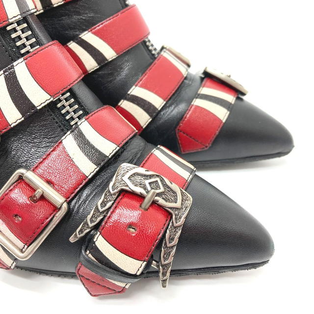 Gucci GUCCI 452915 King Snake Dionysus boots Leather Red x Black - view 4