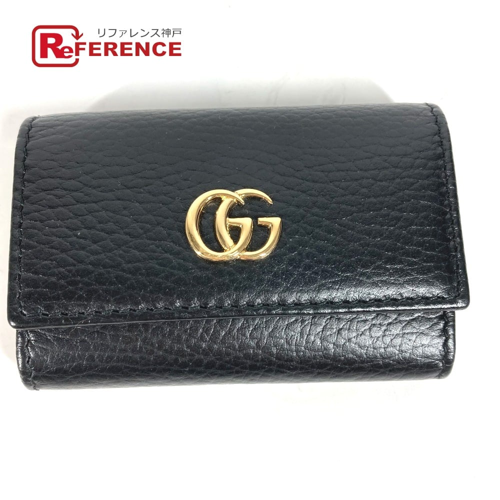 Gucci GUCCI 456118 key GG Marmont 6-Ring Key Case Leather Black