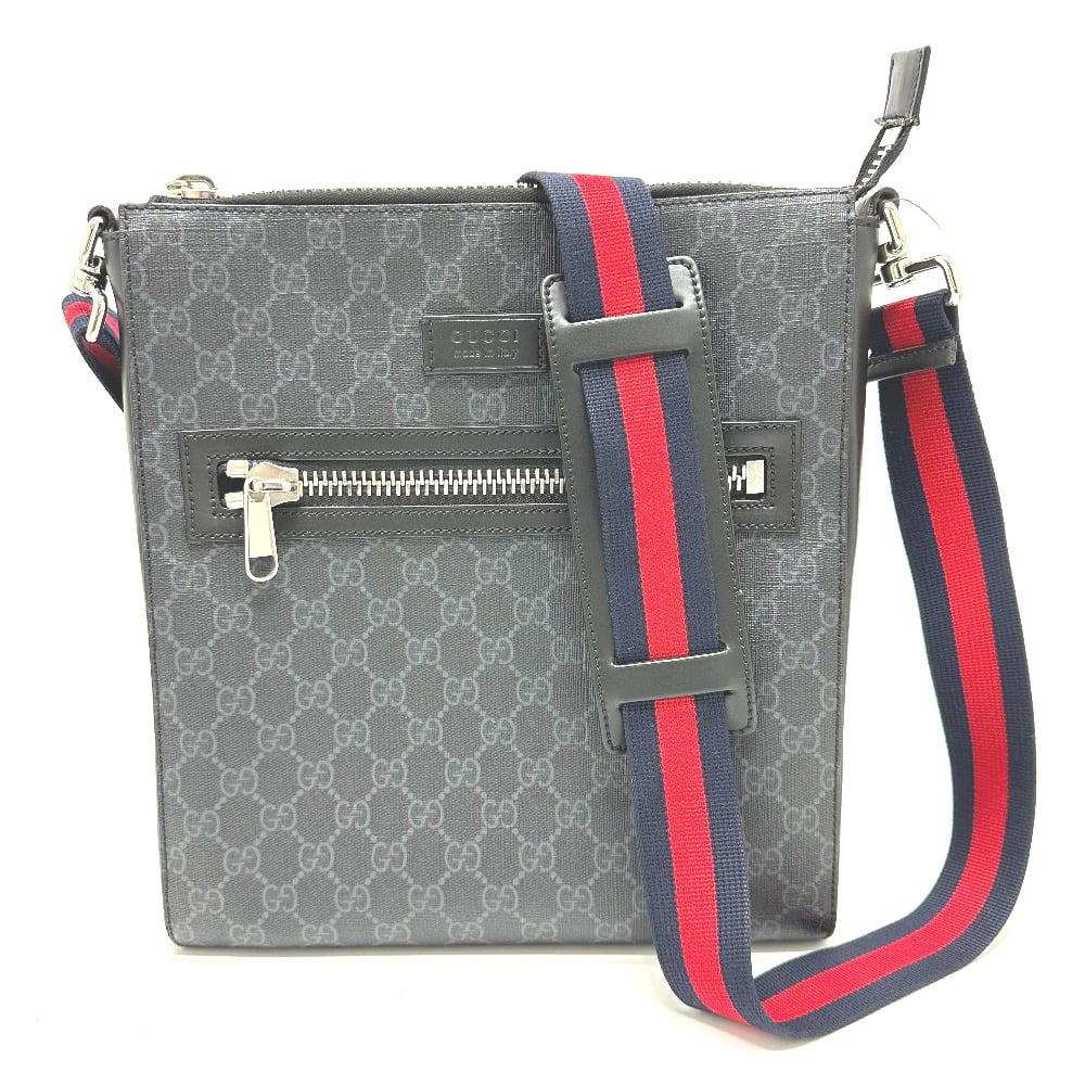 Gucci GUCCI 474137 GG Messenger Bag Shoulder Bag GG Supreme Canvas Black