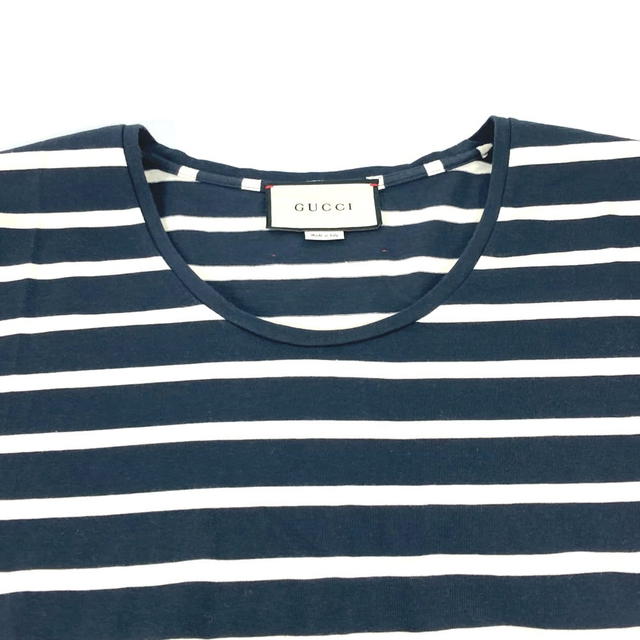 Gucci GUCCI 574931 border Tops Apparel Short sleeve T-shirt cotton Navy/IvoryBased - view 4