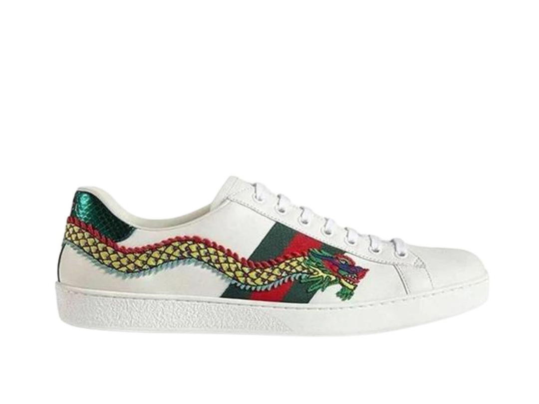 Gucci Gucci Ace Embroidered Dragon White