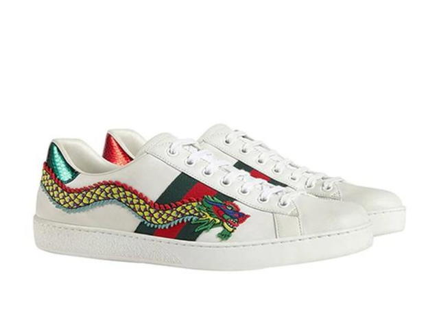 Gucci Gucci Ace Embroidered Dragon White - view 2