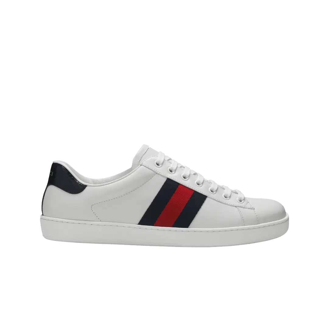 Gucci Gucci Ace Leather Sneakers White Blue