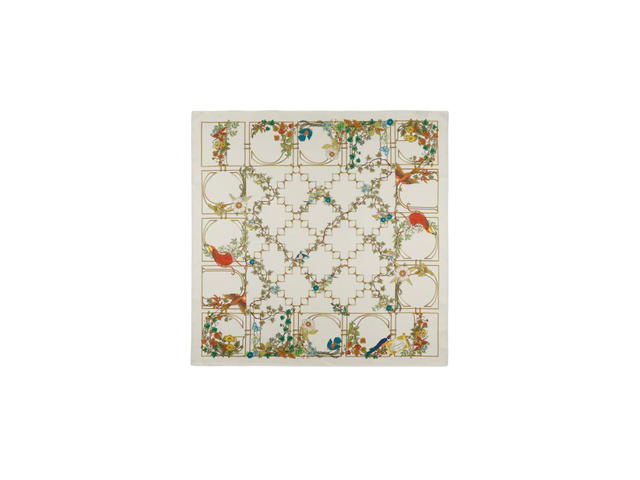 Gucci Gucci Animal And Floral Print Silk Carré Multicolour Gucci Animal And Floral Print Ivory Silk Twill - view 1