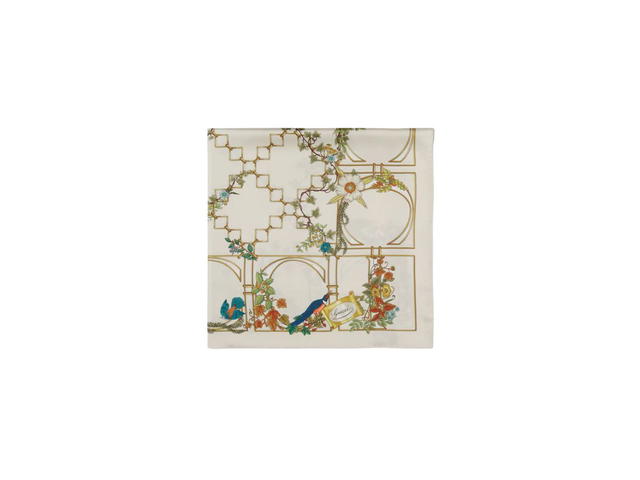 Gucci Gucci Animal And Floral Print Silk Carré Multicolour Gucci Animal And Floral Print Ivory Silk Twill - view 2