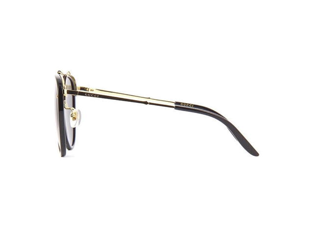 Gucci Gucci Aviator Sunglasses In Gold-Metal Frame With Shiny Black lens - view 3