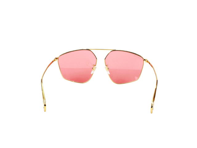Gucci Gucci Aviator Sunglasses In Gold Metal With Pink Lens - view 4