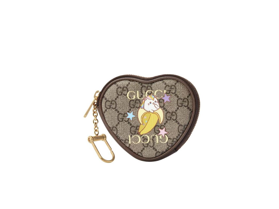 Gucci Gucci x Crunchyroll Heart-shaped Coin Purse Bananya Print