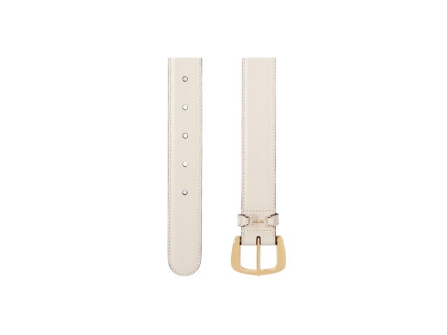 Gucci Gucci Belt With Crystal Horsebit 30MM In White Leather With Gold-Toned Hardware - view 2