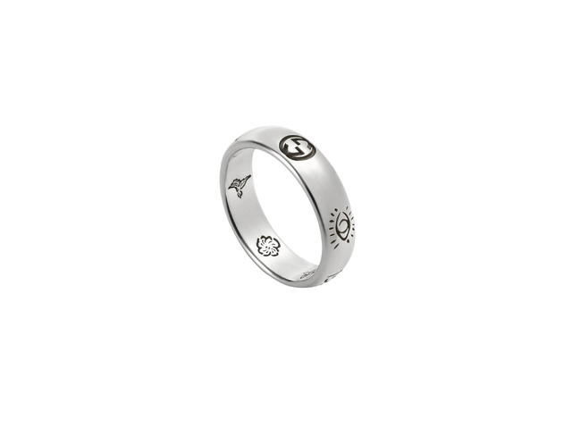 Gucci Gucci Blind For Love' Ring In 925 Sterling Silver With Gucci Motifs Symbolic Engraved - view 1