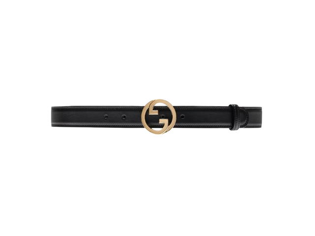Gucci Gucci Blondie Belt In Black Leather Gold-Toned Hardware - view 1