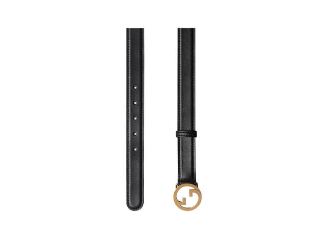 Gucci Gucci Blondie Belt In Black Leather Gold-Toned Hardware - view 2