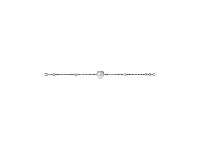 Gucci Gucci And GG Heart Bracelet In Sterling Silver With Light Blue Enamel - view 3