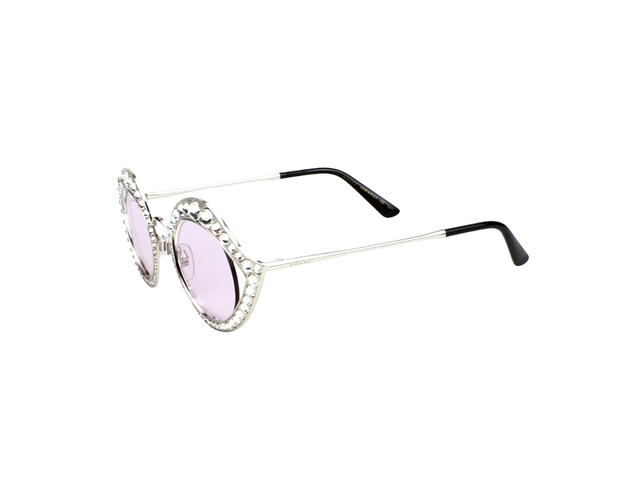 Gucci Gucci Cat Eye Metal Glasses In Silver Metal Plastic With Transparent and Crystals - view 5