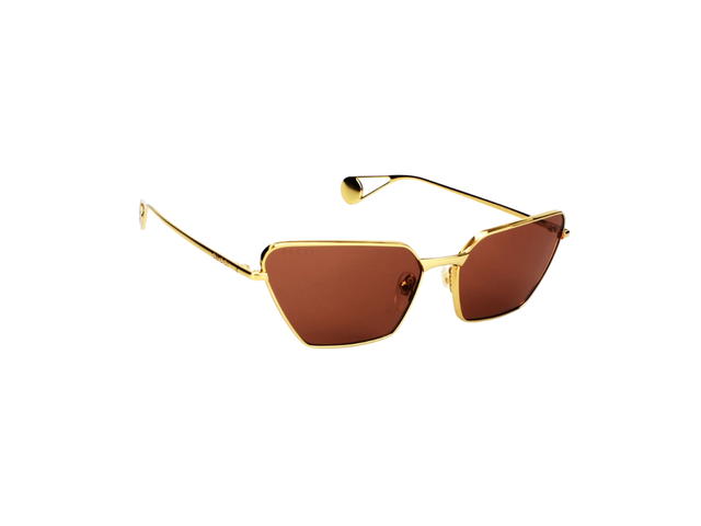 Gucci Gucci Cat-Eye Sunglasses In Gold Metal With Orange Lens - view 2