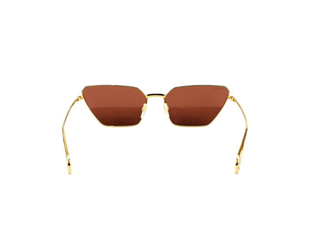 Gucci Gucci Cat-Eye Sunglasses In Gold Metal With Orange Lens - view 3