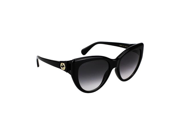 Gucci Gucci Cat Eye Sunglasses In Plastic With Grey Shaded Lens Shiny Black - view 3