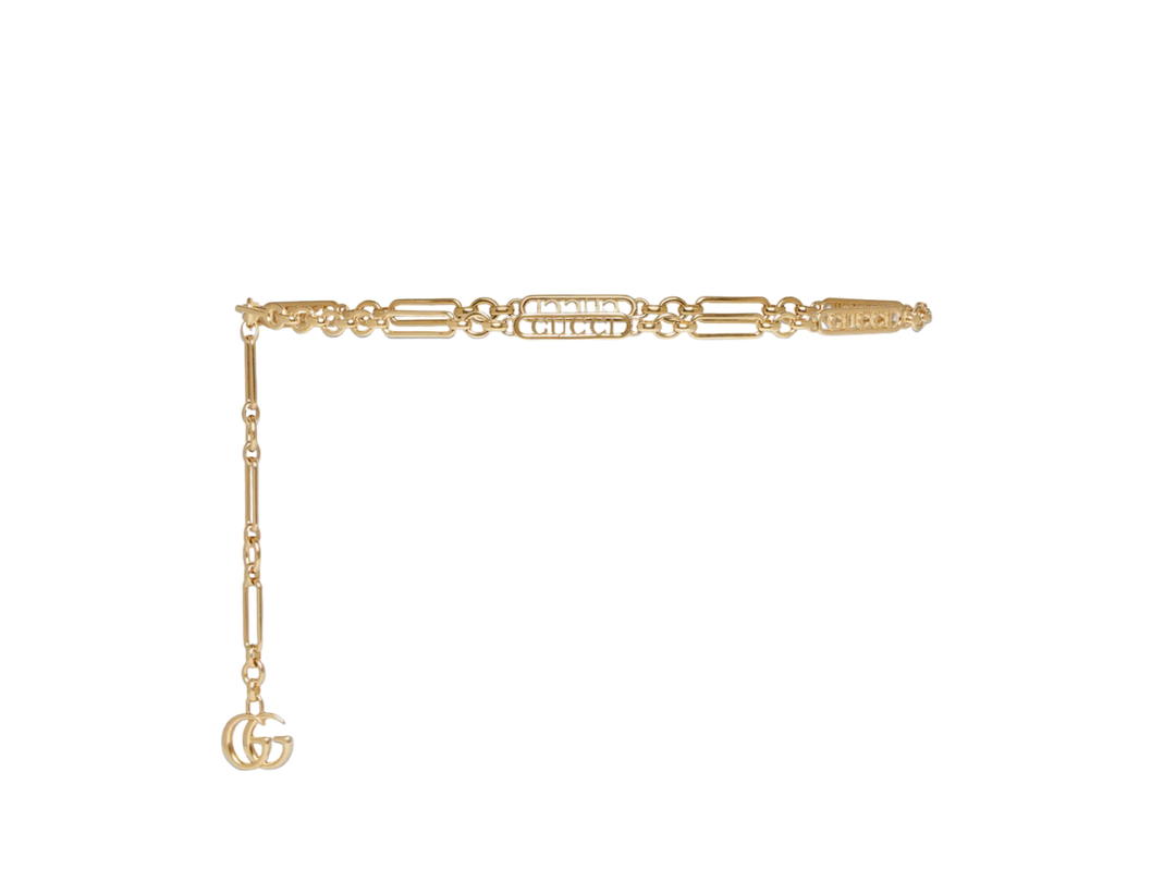Gucci Gucci Chain Belt In Gold-Toned Brass Chain With Gucci Logo Motif