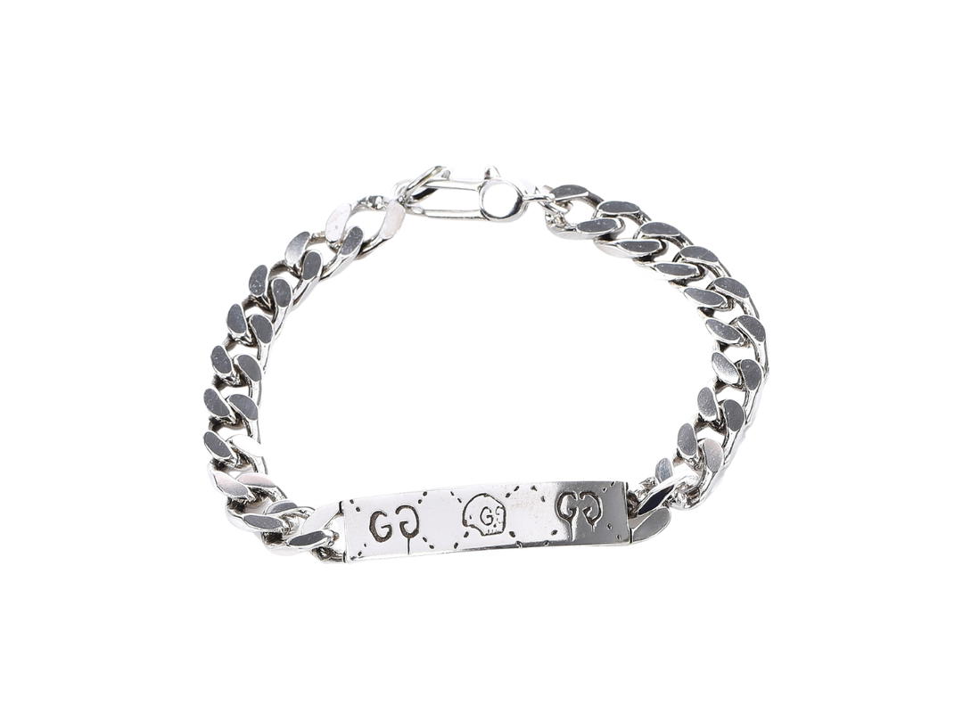 Gucci Gucci Chain Bracelet In Sterling Silver With Gucci Ghost