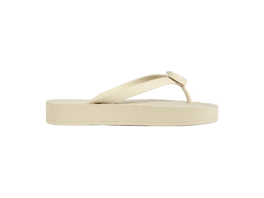 Gucci Gucci Chevron Thong Sandal White
