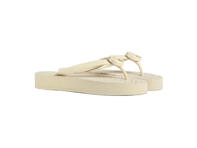 Gucci Gucci Chevron Thong Sandal White - view 2