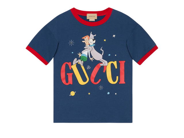 Gucci Gucci Children's Printed Cotton T-Shirt In Dark Blue Cotton Jersey With Gucci And The Jetsons Print - view 1