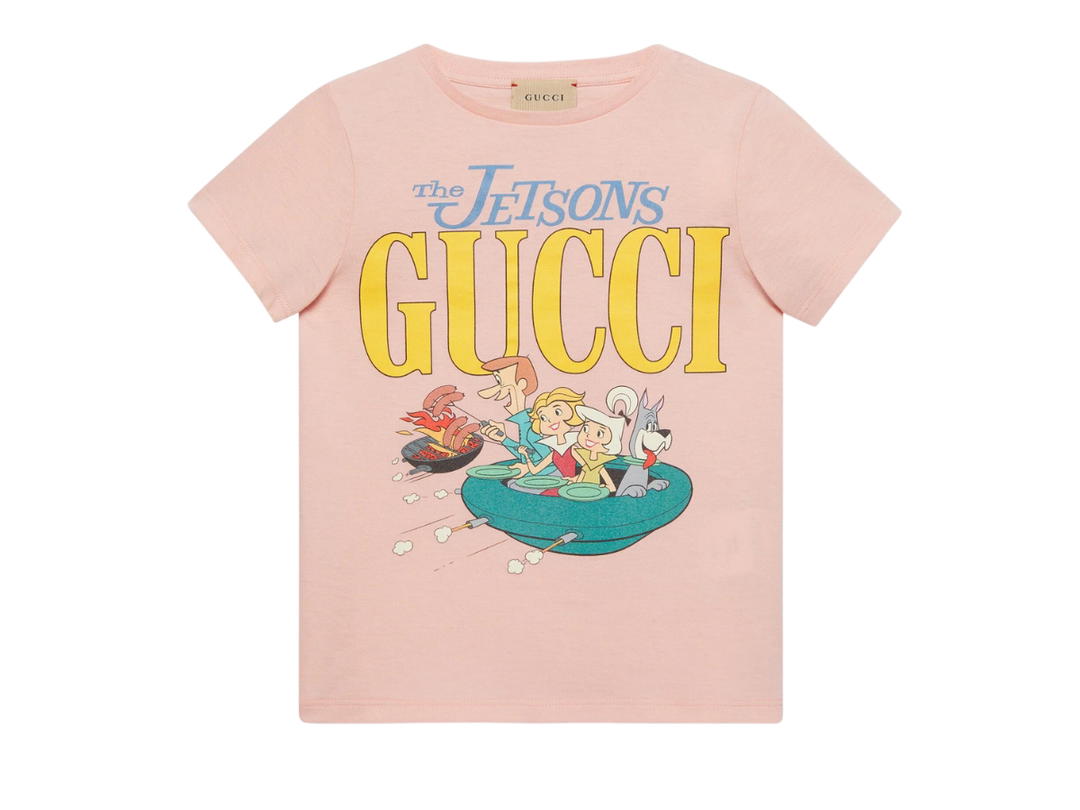 Gucci Gucci Children's Printed Cotton T-Shirt In Light Pink Cotton Jersey With Gucci And The Jetsons Print
