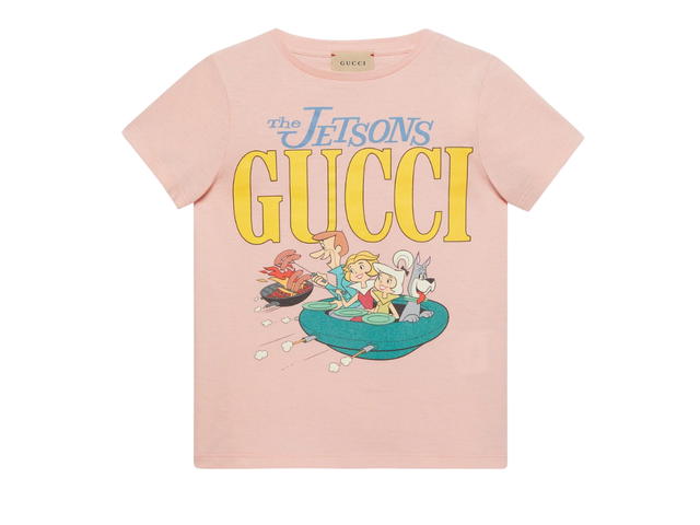Gucci Gucci Children's Printed Cotton T-Shirt In Light Pink Cotton Jersey With Gucci And The Jetsons Print - view 1