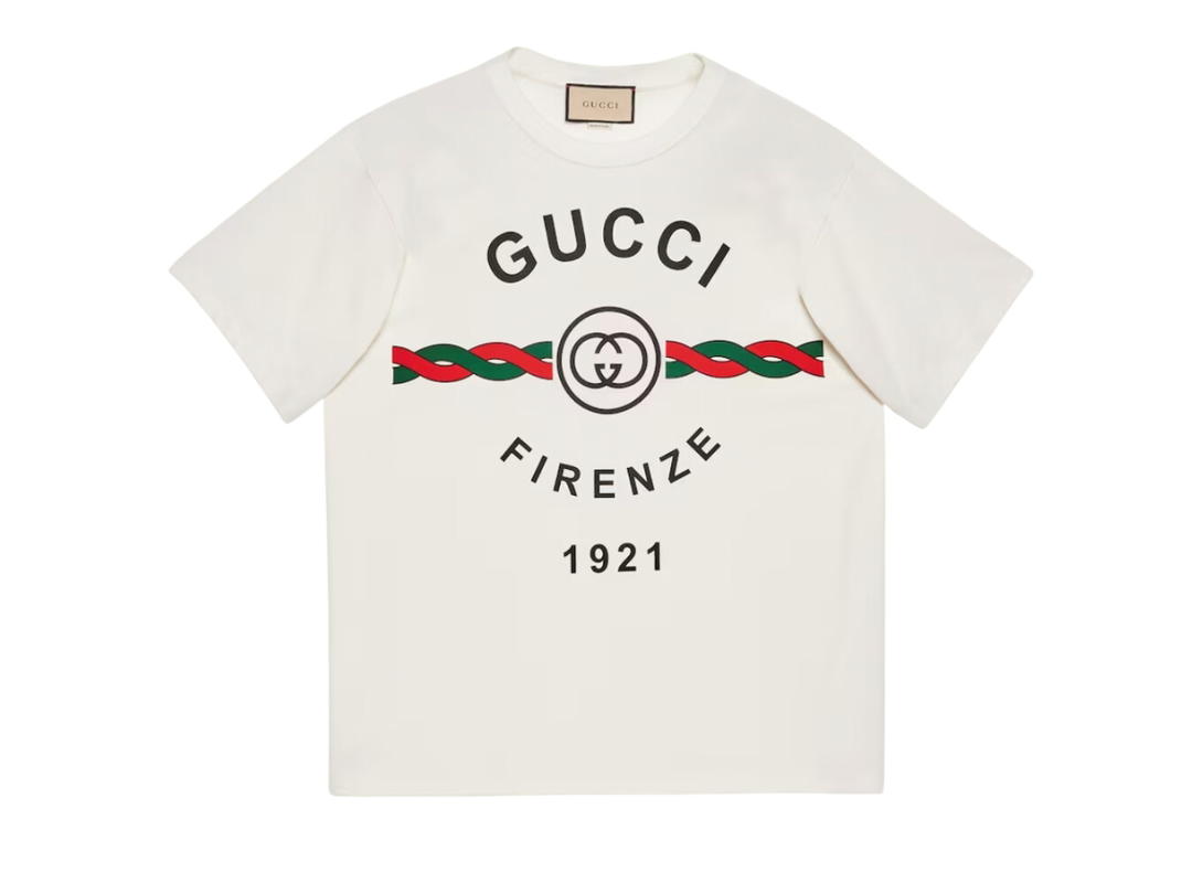Gucci Gucci Cotton Jersey Gucci Firenze 1921 T-Shirt White