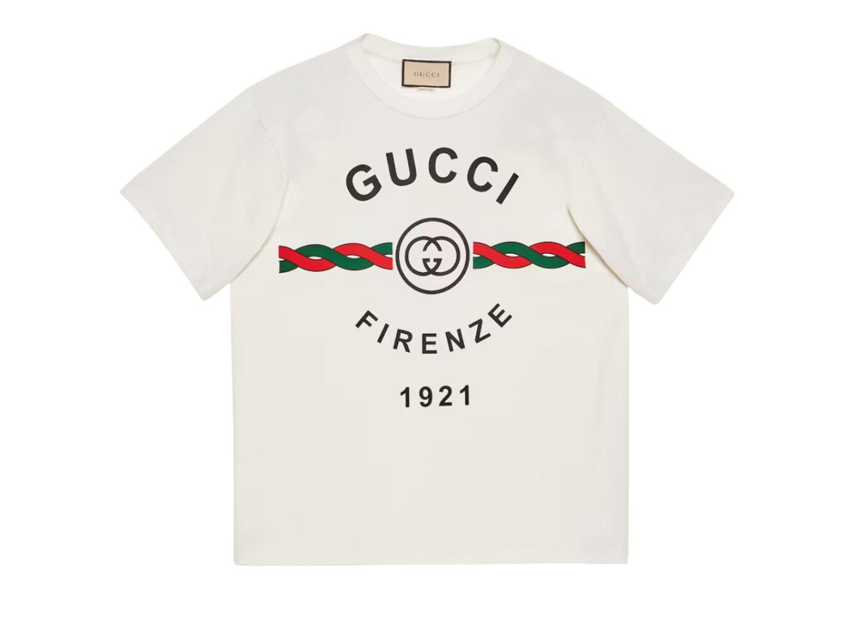 Gucci Gucci Cotton Jersey Gucci Firenze 1921 T-Shirt White