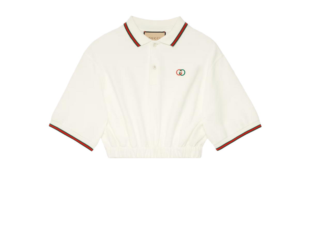 Gucci Gucci Cotton Piquet Polo Shirt With Web White