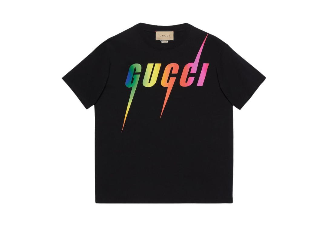 Gucci Gucci Cotton T-Shirt With Gucci Blade Print Black
