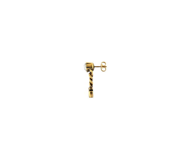 Gucci Gucci Crystal Double G Earrings In Double G Chain With Clear Crystals-Metal With Aged Gold Finish - view 2