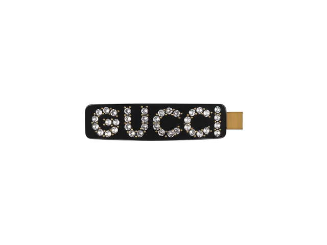 Gucci Gucci Crystal Gucci Single Hair Clip Black Resin - view 1