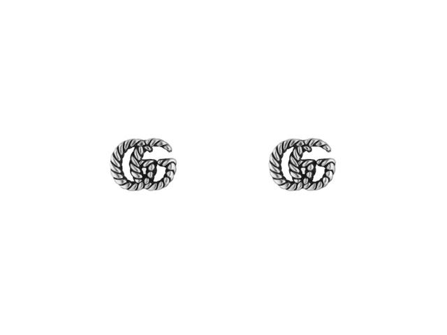 Gucci Gucci Double G Earrings Sterling Silver With Aged Finish - view 1